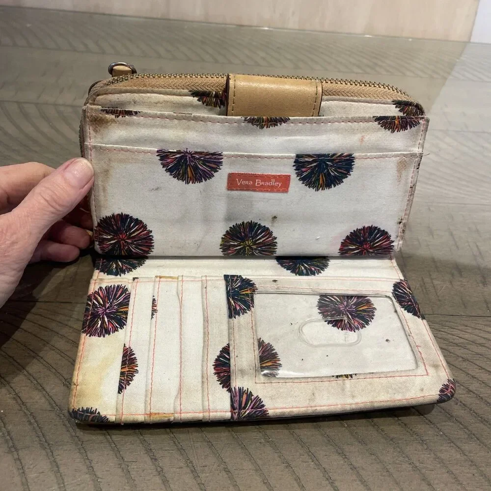 Vera Bradley Vachetta Brown Resort Wristlet Roadrunner bird Cactus Design - Picture 3 of 7